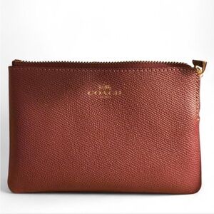 Coach Corner Zip Wristlet, wine color